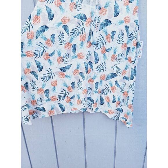 Style & Co. Womens Tank Pineapple Toss Shark Bite Hem Plus 2X New - Picture 4 of 10